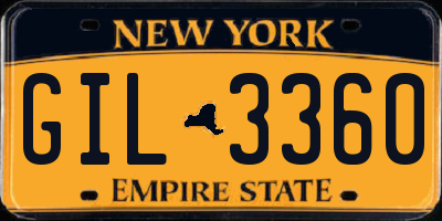 NY license plate GIL3360
