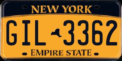NY license plate GIL3362
