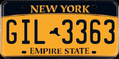 NY license plate GIL3363
