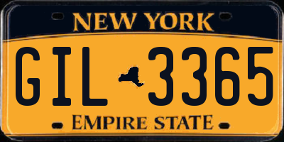 NY license plate GIL3365