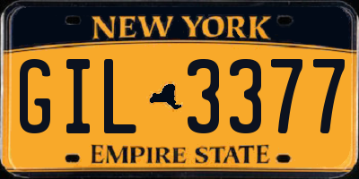 NY license plate GIL3377