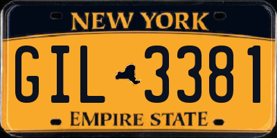 NY license plate GIL3381
