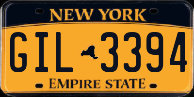 NY license plate GIL3394