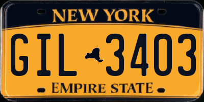 NY license plate GIL3403