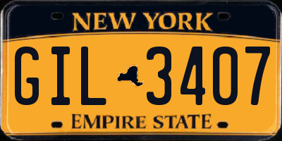 NY license plate GIL3407