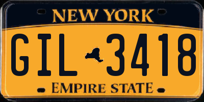 NY license plate GIL3418