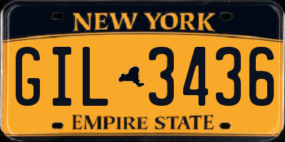 NY license plate GIL3436