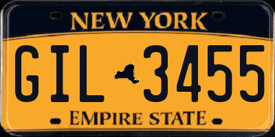 NY license plate GIL3455