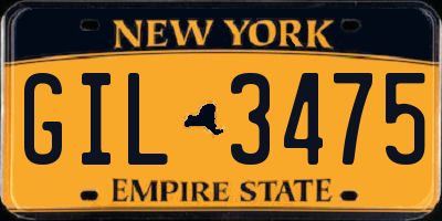 NY license plate GIL3475