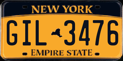 NY license plate GIL3476
