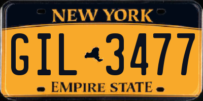 NY license plate GIL3477