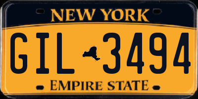 NY license plate GIL3494