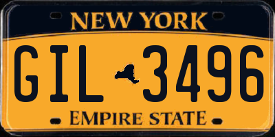 NY license plate GIL3496