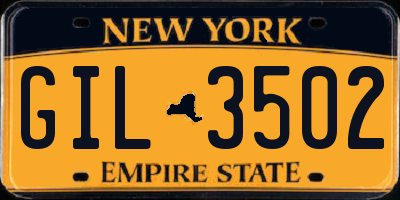 NY license plate GIL3502