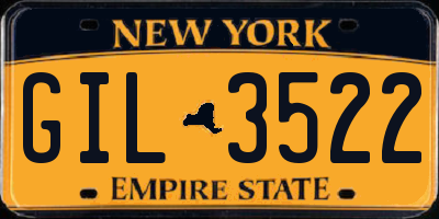 NY license plate GIL3522
