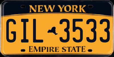 NY license plate GIL3533
