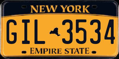 NY license plate GIL3534