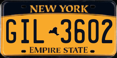 NY license plate GIL3602