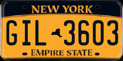 NY license plate GIL3603