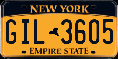 NY license plate GIL3605