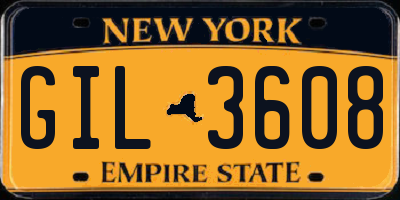 NY license plate GIL3608
