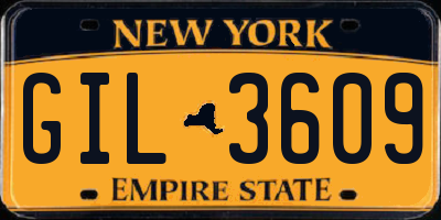 NY license plate GIL3609