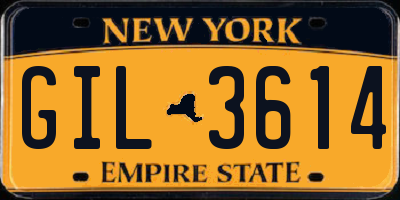 NY license plate GIL3614
