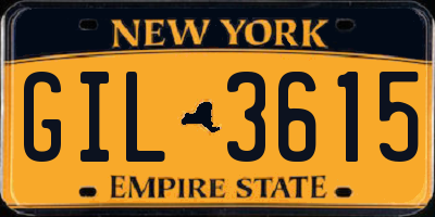 NY license plate GIL3615