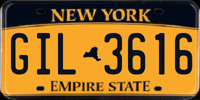 NY license plate GIL3616