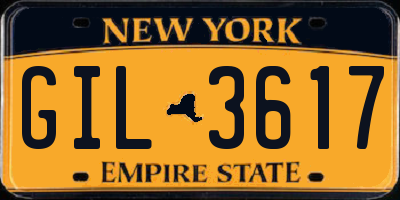 NY license plate GIL3617