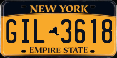 NY license plate GIL3618
