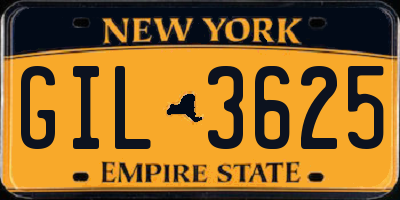 NY license plate GIL3625