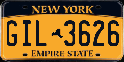 NY license plate GIL3626