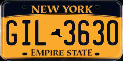 NY license plate GIL3630