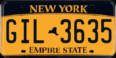 NY license plate GIL3635