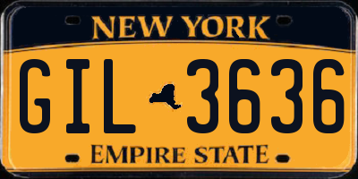 NY license plate GIL3636
