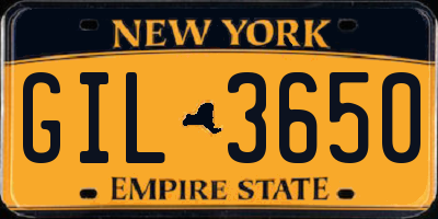 NY license plate GIL3650