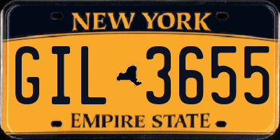 NY license plate GIL3655