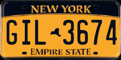 NY license plate GIL3674