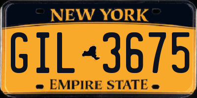 NY license plate GIL3675