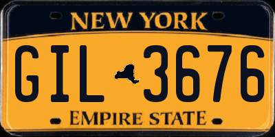 NY license plate GIL3676