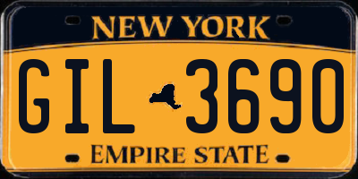 NY license plate GIL3690