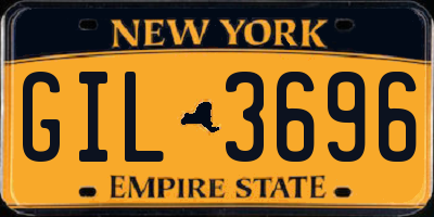 NY license plate GIL3696