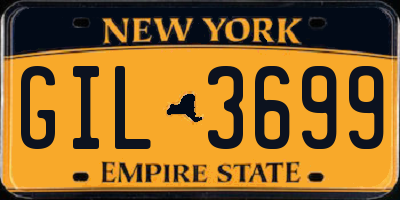 NY license plate GIL3699