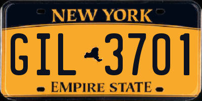 NY license plate GIL3701