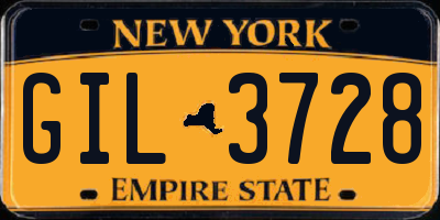 NY license plate GIL3728