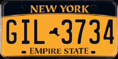 NY license plate GIL3734