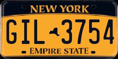 NY license plate GIL3754