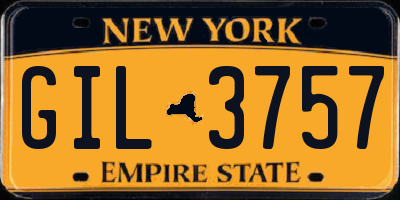 NY license plate GIL3757