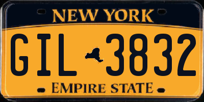NY license plate GIL3832